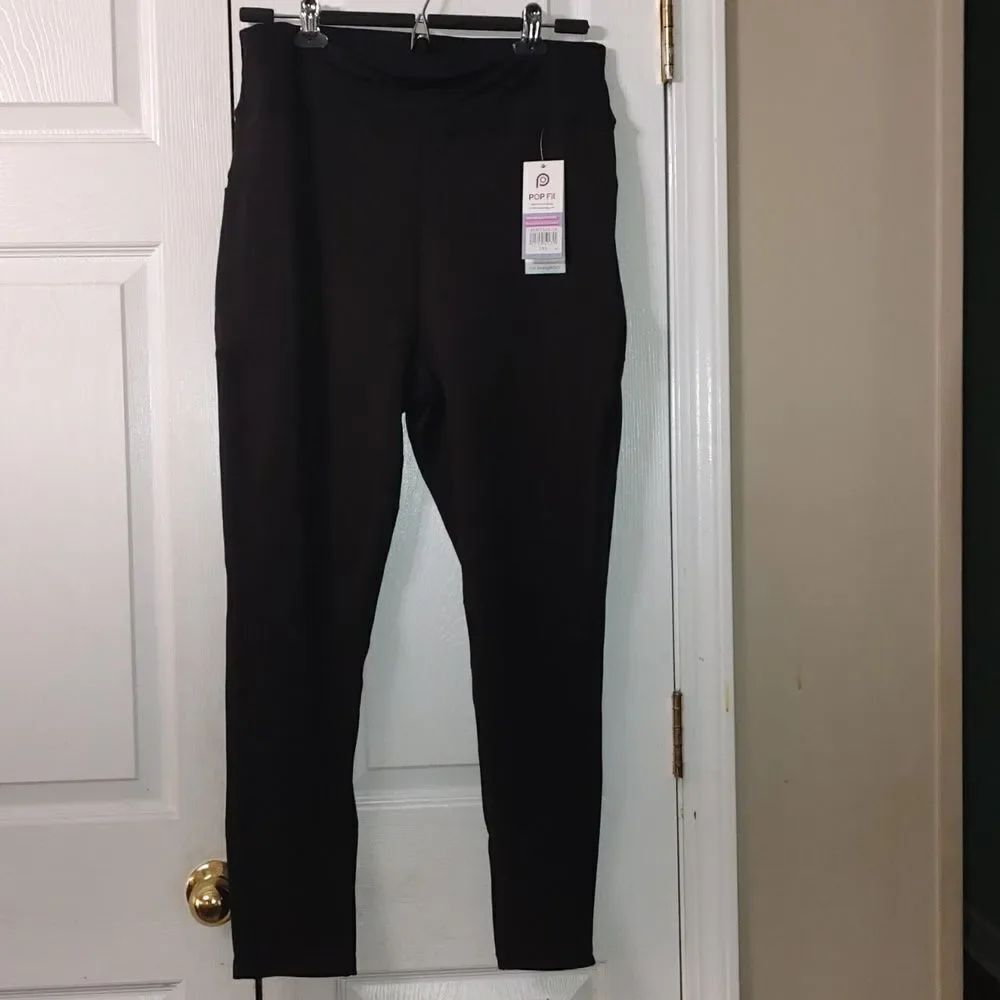 Pop Fit Jane black leggings with pockets Sz 2XL